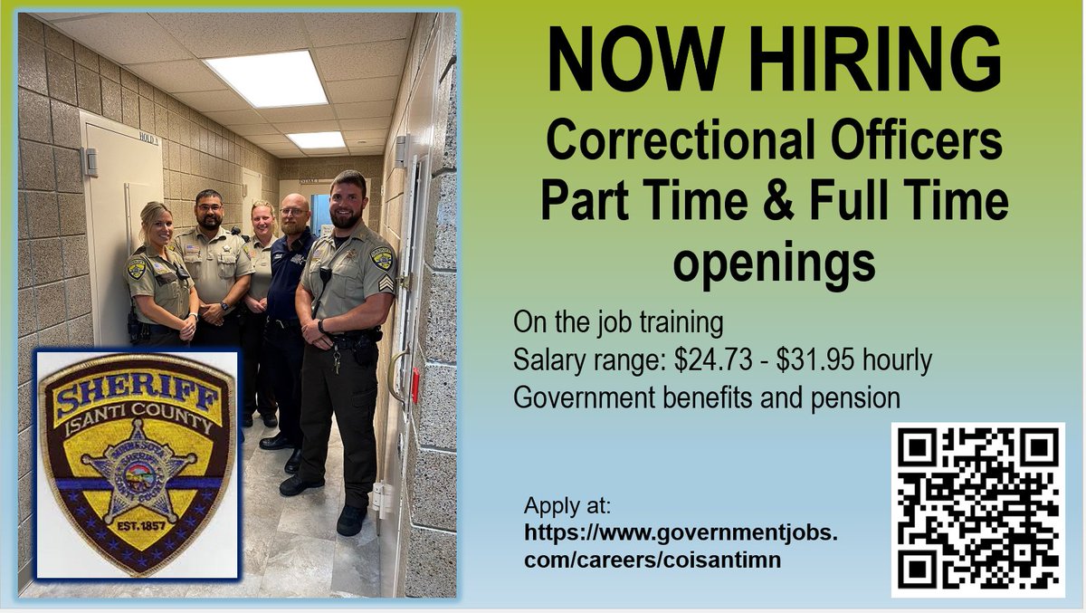CountyIsanti's tweet photo. Come join our amazing team! https://t.co/6DYWsGxR7N https://t.co/EMLmNqV2WT