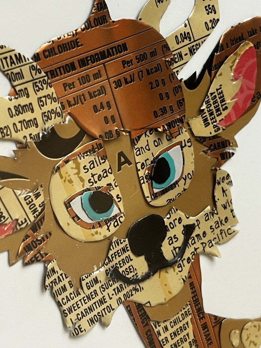 SoraTheBun's tweet photo. They say you are what you eat, so @DooferIRL and I must smash cans of Monster 🥤

Checkout these awesome pieces @TenCents10 created based on @kurobatte’s beautiful illustrations, made out of soda cans! https://t.co/OWEQDshUhW