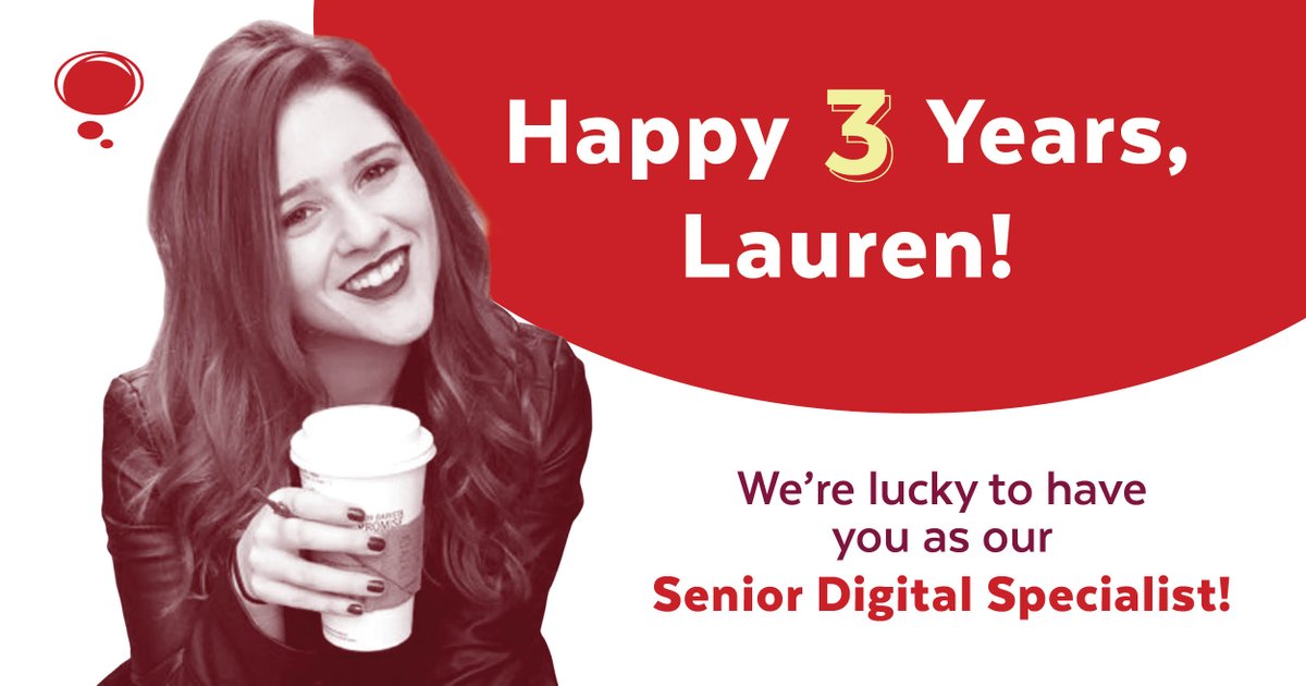 The one where Lauren Howard celebrates 3 years with #RedThinking.

Happy anniversary to our resident #Friends expert and #DigitalMarketing genius. We are all extremely lucky to have you on the team!