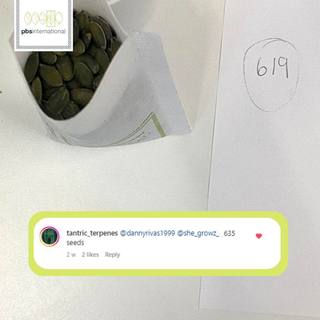 PBSInt's tweet photo. We can now reveal how many seeds were in the M7.15 pollination bag... π
π±619 SEEDS π±
Thank you to everyone who took part in our competition and a huge congratulations to the winner who guessed the nearest amount, 635 seeds π
#Seeds #pollinationcontrol #giveaway https://t.co/3wllNA7H00