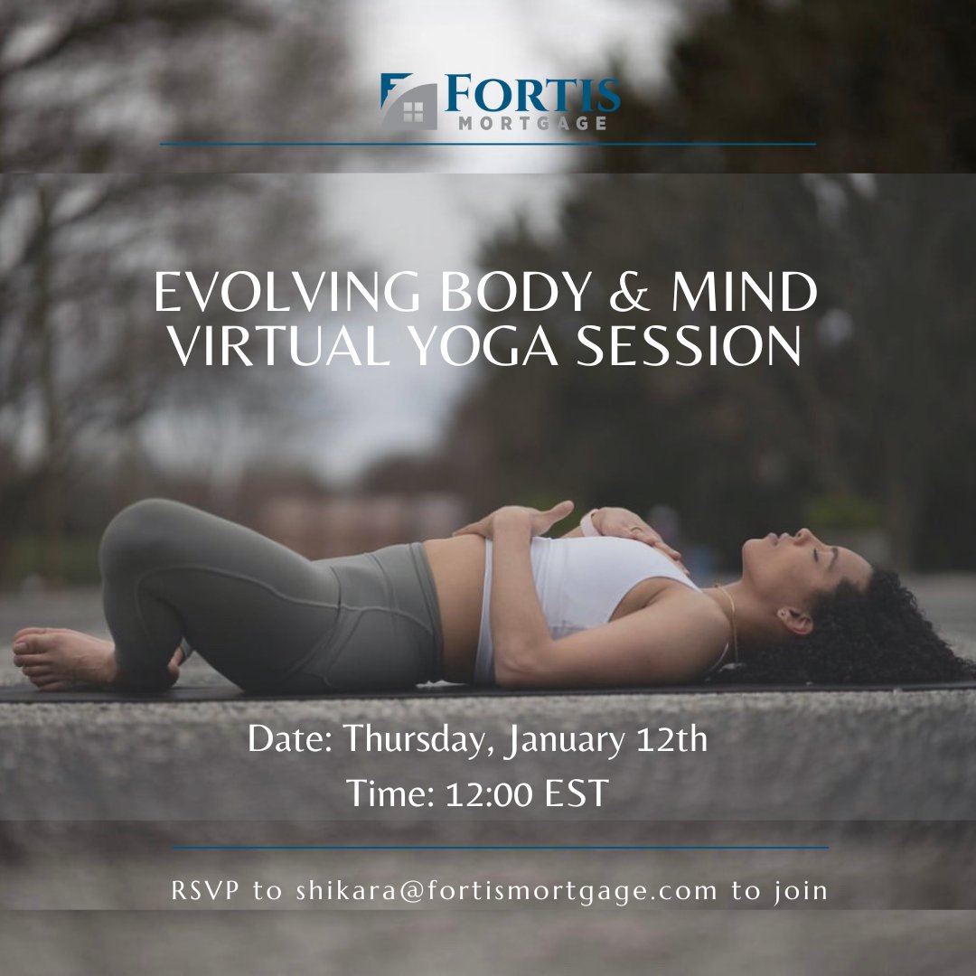 Our first yoga session of 2023 with @rachelrbaylor of @evolvinglivesbodymind will be Thursday, January 12th at 12:00 p.m. EST.

Spaces are limited, so please RSVP to Virtual Chair Yoga to reserve your spot.

Yoga #ChairYoga #VirtualYoga #LendingWithPurpose #FortisMortgage
