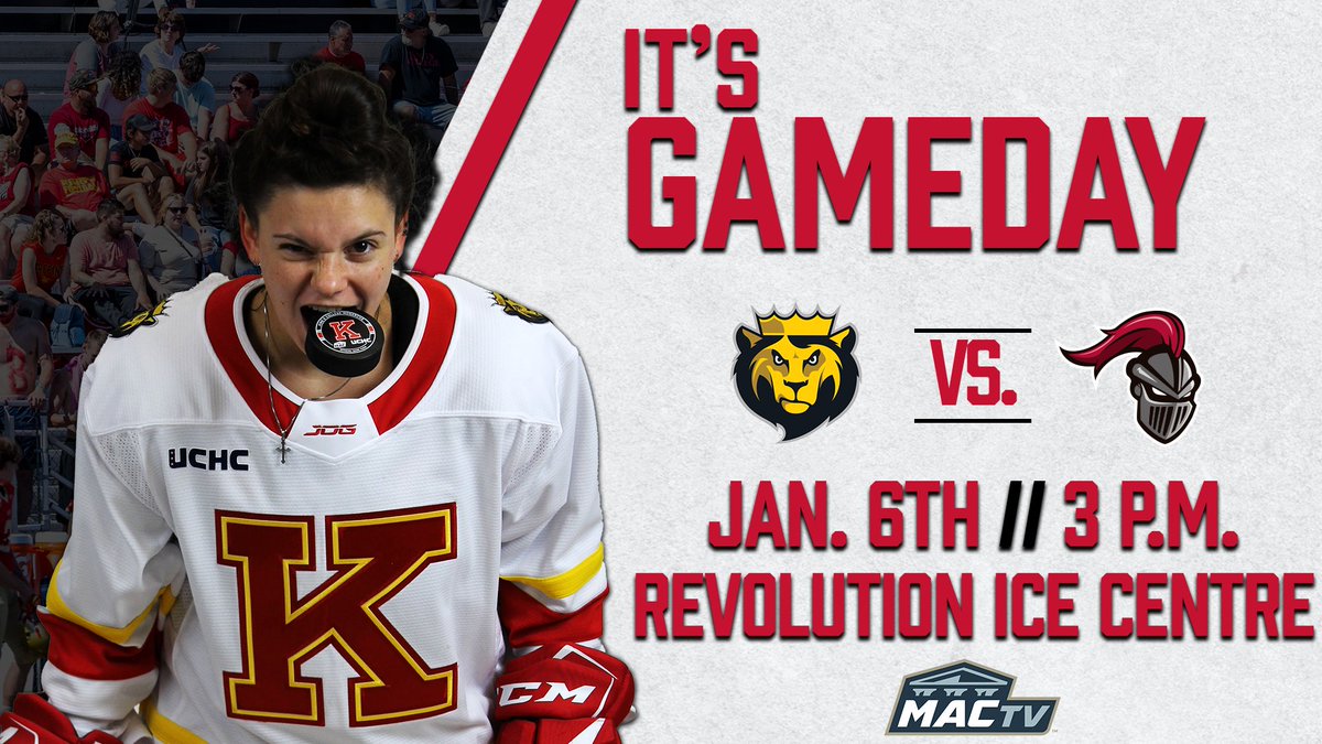 WIH | GUESS WHO'S BACK! @KingsWHockey returns from the holiday break to play host to Arcadia in an afternoon UCHC matchup at 3pm at The Rev! #MonarchNation // #EarnTheCrown