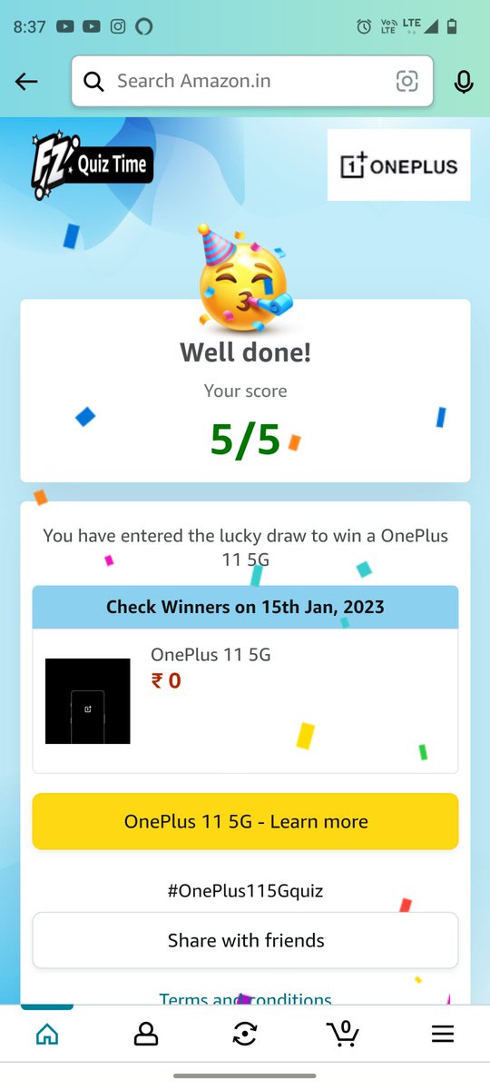 I played this interesting Quiz on Amazon I played this interesting Quiz on Amazon-Play games at Amazon FunZone  amazon.in/game/share/gUY… #OnePlus115Gquiz