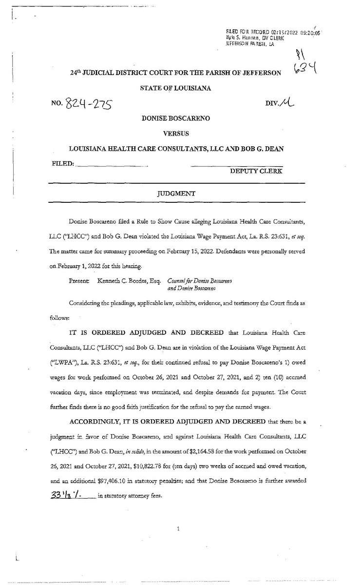 GQBordes's tweet photo. Next in our series, another verdict for LA workers. The trial court found our client, a corp. controller, was owed $2,164.58 for 2 days of work, as well as 10 unused PTO days. This LWPA violation resulted in $134,167.12 in penalties/attorney fees. #LWPA #UnpaidWages #wagetheft https://t.co/laTHMQ3hbY