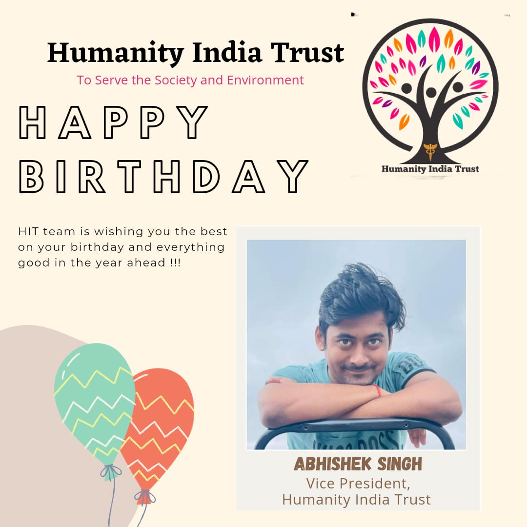 HUMANITYInTrust's tweet photo. Happy Birthday to you @_abhishek_sing 
Vice President
HUMANITY INDIA TRUST
#Humanity_India_Trust https://t.co/NqaN23vpsv