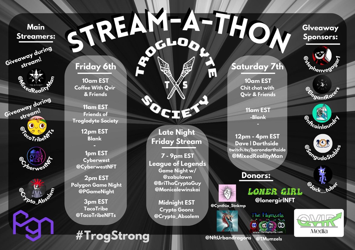 We are live on discord for #CoffeeWithQvir and friends! Kicking off our Stream-A-Thon!