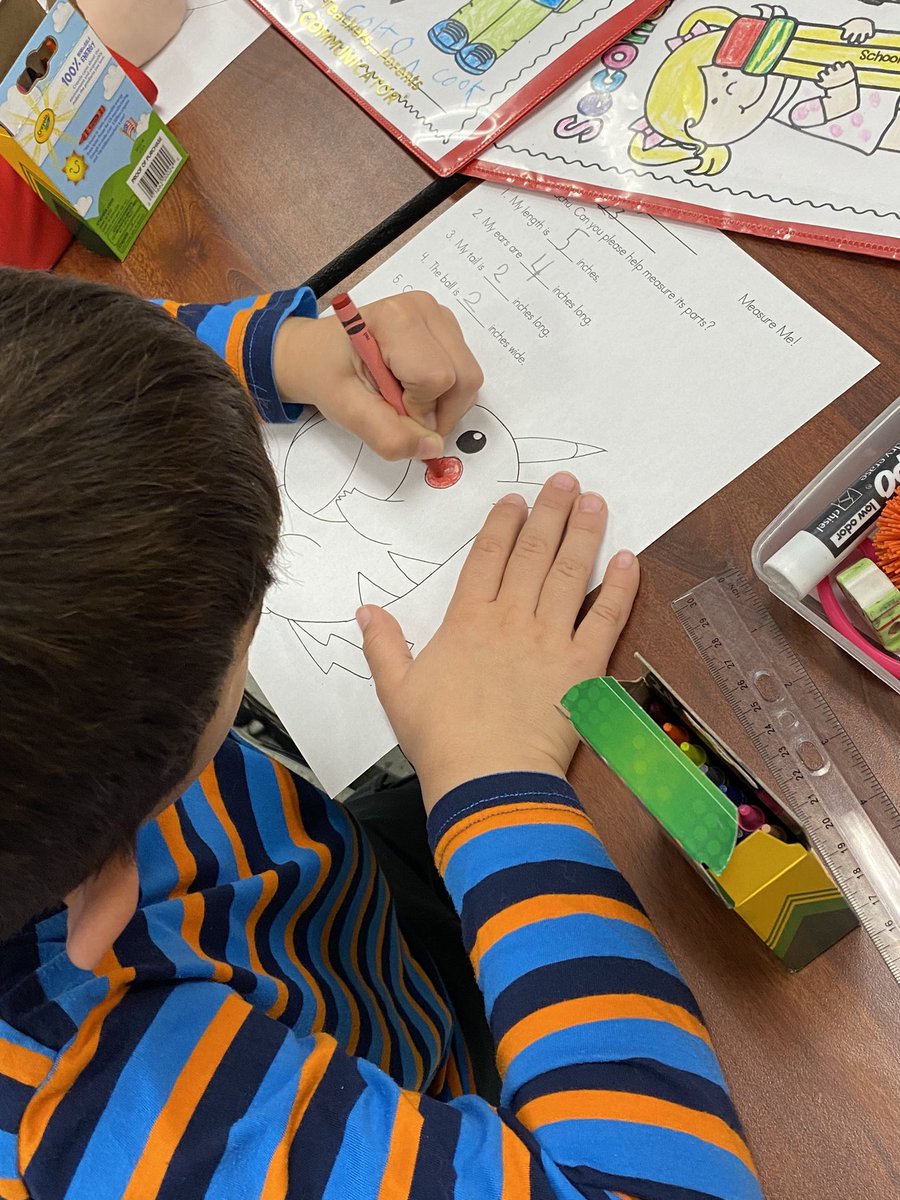 If I could only have captured the excitement when we learned we were going to measure Pikachu today! Measurement can be so much fun! #WEareLakota #NeedtoSucceedCECS <a href="/Creeksidetweet/">Creekside ECS</a>