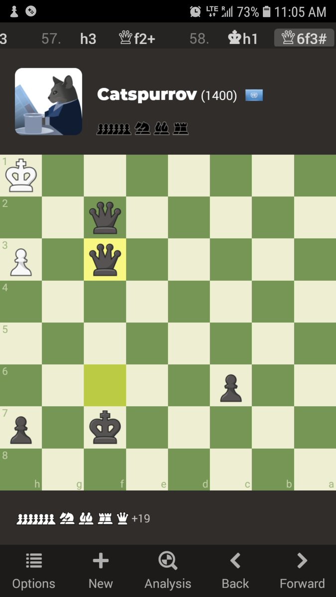 realJerkyJones's tweet photo. I finally beat #catspurrov. Only took me like 15 attempts 😆. Now on to #Mittens. Oh boy. Wish me luck. #Chess #chesspunks https://t.co/XaJg8metkO
