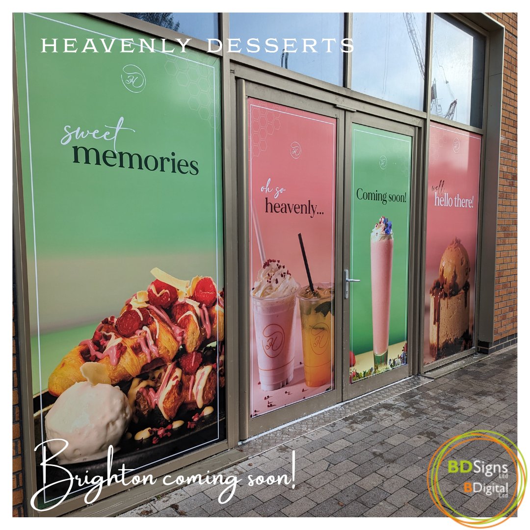 SignsBd's tweet image. Window vinyls installed last week for Heavenly Desserts UK, opening soon in Brighton!

Call 0115 979 4330 for a #windowvinyl quote.
bdsignsnottingham.co.uk

#signshop #shopsigns #heavenlydesserts #brightonfood #brighton #windowgraphics #bespokesigns #businesssigns #brightonfoodie