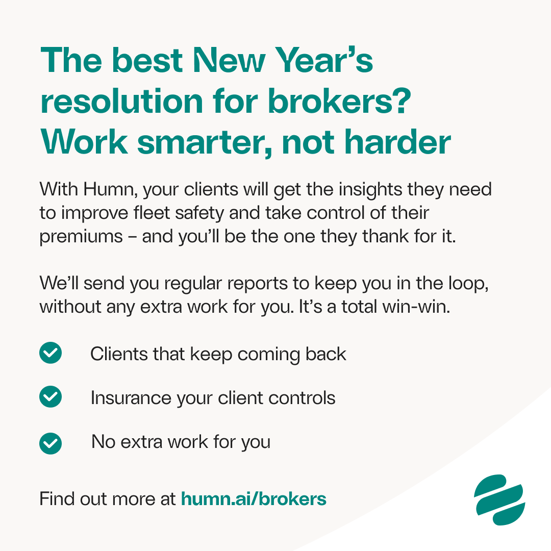 Calling all brokers! 📣 In 2023, we’re helping you work smarter, not harder, by giving your clients the power to control their premiums through safer driving. Want to find out how? Drop us a message and we’ll arrange a meeting when it suits you 🤝 humn.ai/brokers