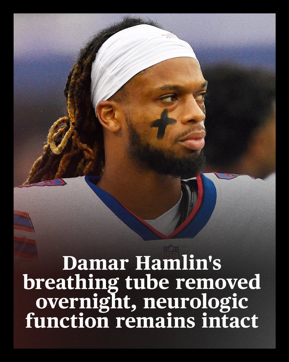 espn's tweet image. Damar Hamlin has been able to talk to his family and his care team, the Bills announced.