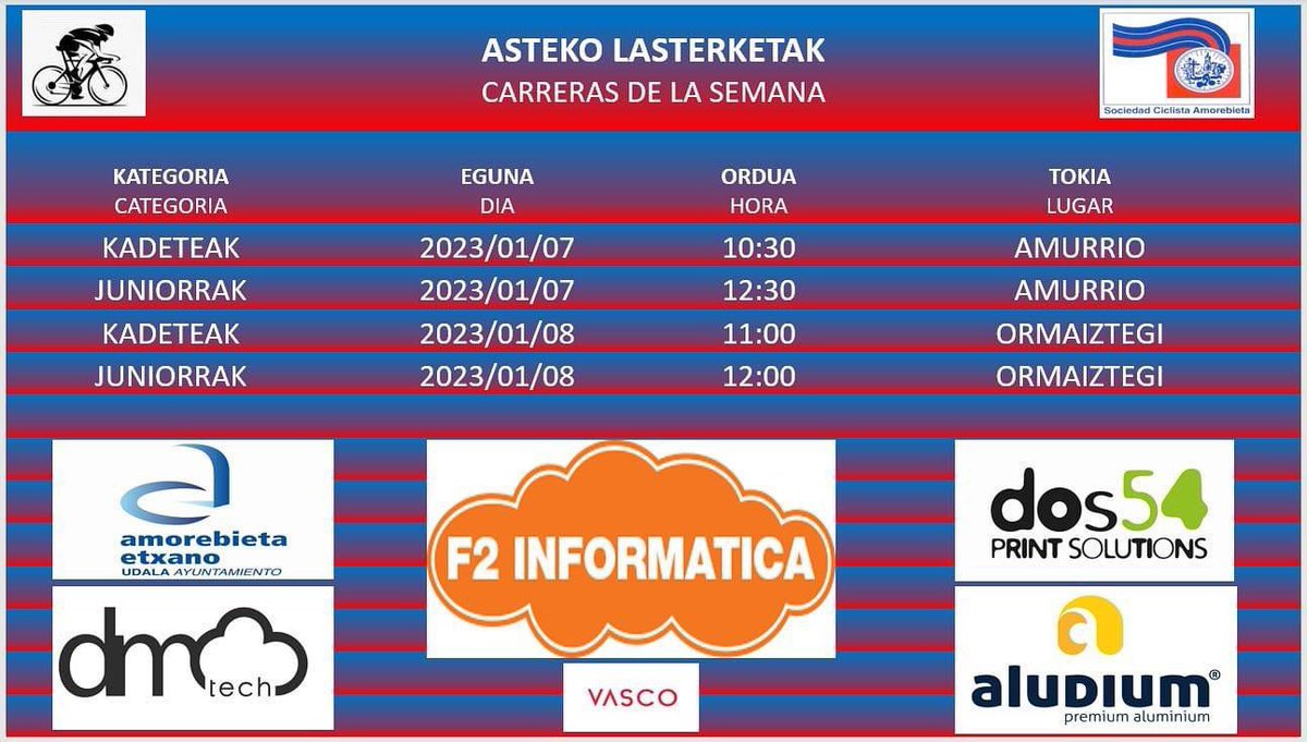 2023 Lehenengo lasterketak,primeras carreras del año #CXAmurrio  #CXOrmaitztegi. <a href="/f2informaticasl/">F2 Informática</a>