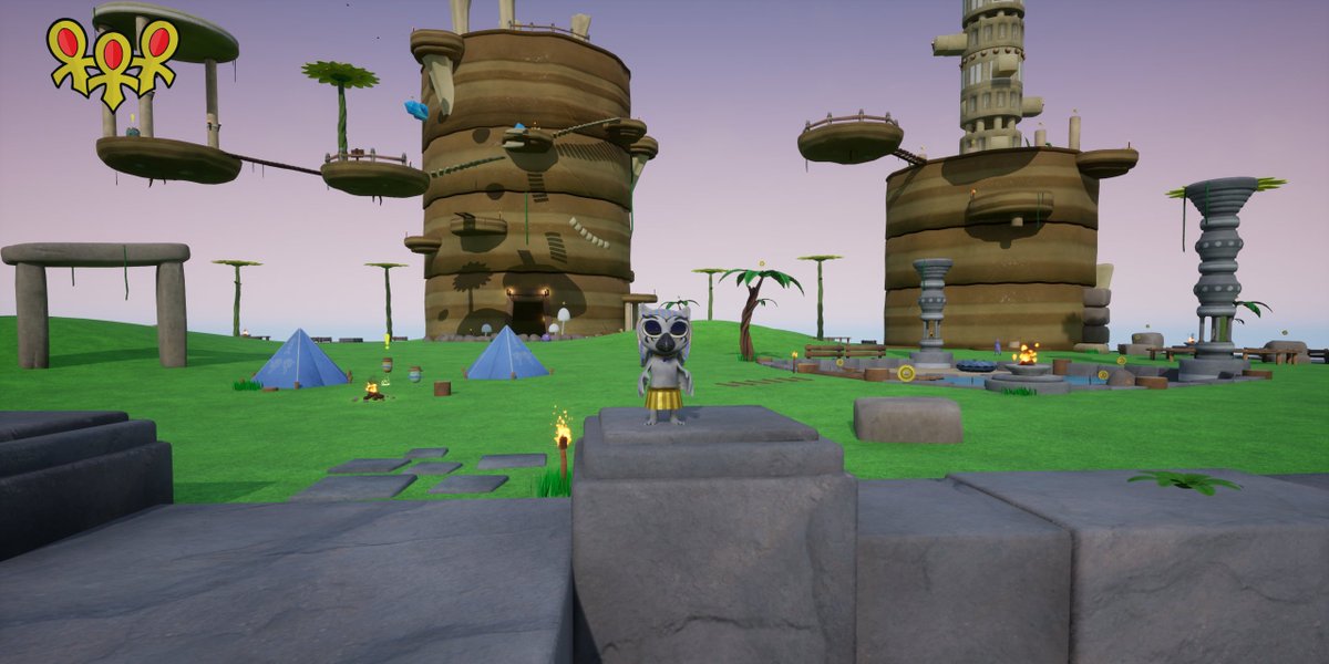 Started my new job as a technical artist this week! 
But also my solo project 'Jahto: Savior of the Sky' has a lot going on. The jungle level is getting more and more life. New assets and new quests!
#gamedev #indiegames #solodev #3dplatformer #collectathon #ue4 #madewithunreal