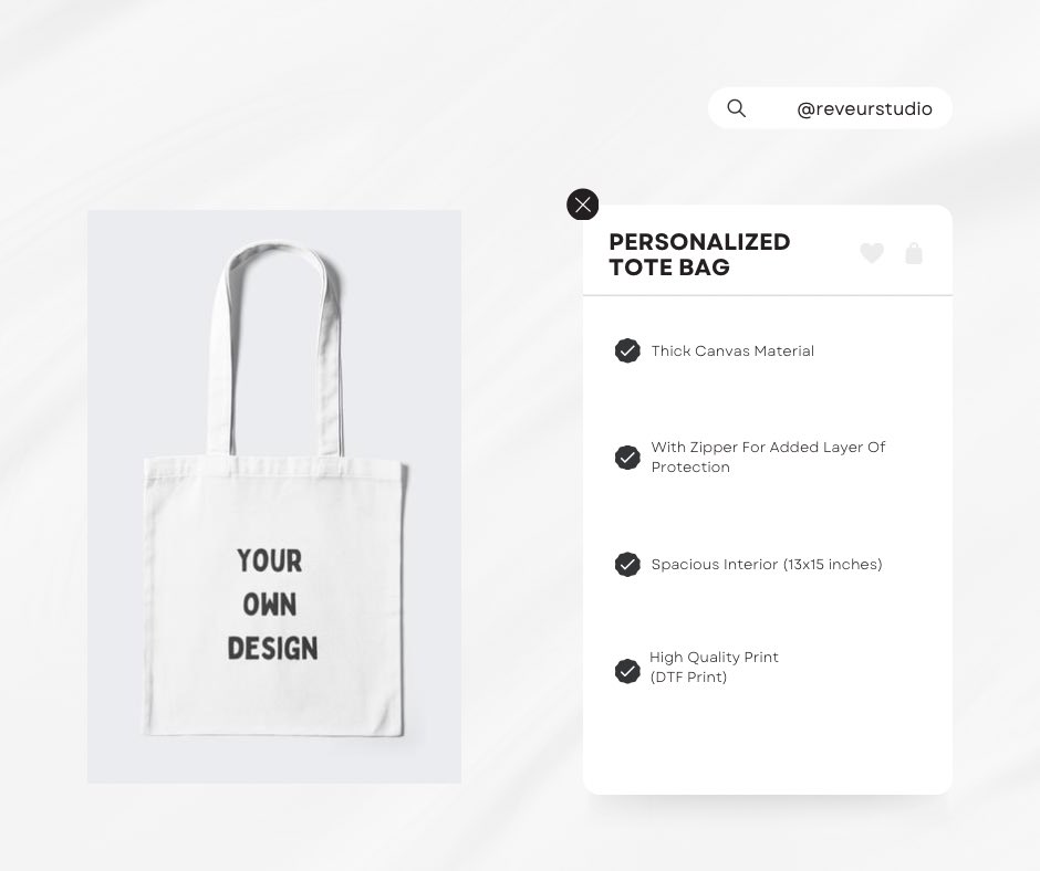 Rêveur Studio is accepting CUSTOMIZED / PERSONALIZED TOTE BAGS for only 200 pesos! 

To order, kindly message us here:
Facebook Page: Reveur Studio
Instagram: @reveurstudio.ph
Twitter: @reveurstudio

#customizedtotebag #personalizedtotebag #totebags #smallbusiness