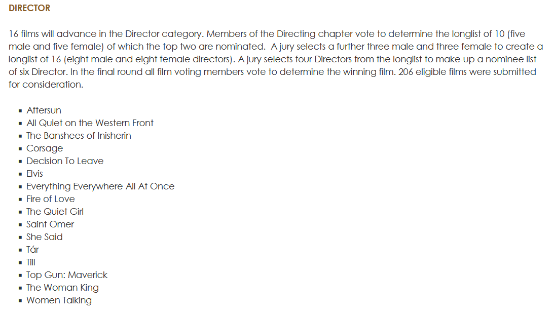 Directors_UK's tweet image. Congratulations to all the fantastic films longlisted for Best Director at this year’s @BAFTA film awards – but why aren’t the directors named?