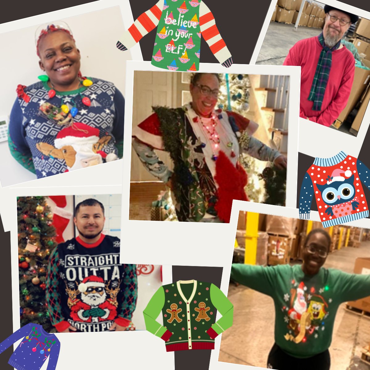 SproutITAD's tweet photo. Who doesn’t love an ugly Christmas Sweater Contest! Congrats to our winners from each location…you really let your creativity and festive spirit shine!

TX - Koleen Norris
Remote - LaNilya Roebuck
NC - Stan Clardy
CA - Samuel Gonzalez
MA - Trianna Jones https://t.co/kd3RPt4Aoc