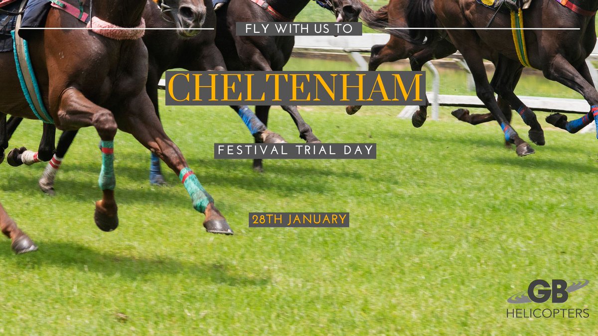 GBHelicopters's tweet photo. Do you hold tickets for Cheltenham Festival Trials Day at the end of the month?
Make a grand entrance and a swift exit with us at GB Helicopters.
Contact our operations team today
https://t.co/AyU1vNyREs
#Helicopter #VIPCharter #Cheltenham #VIP #HorseRace https://t.co/eIbLcLfmrv