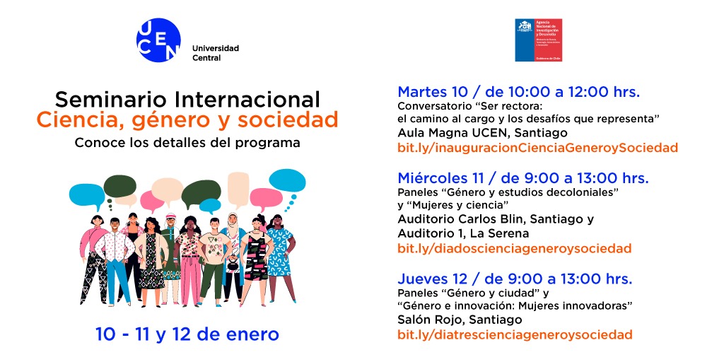 conibvargas's tweet photo. Les invito a asistir virtual o presencialmente al Seminario "Ciencia, Género y Sociedad" que organiza el proyecto InES Género de la @Ucen https://t.co/3yumxq0dZZ
