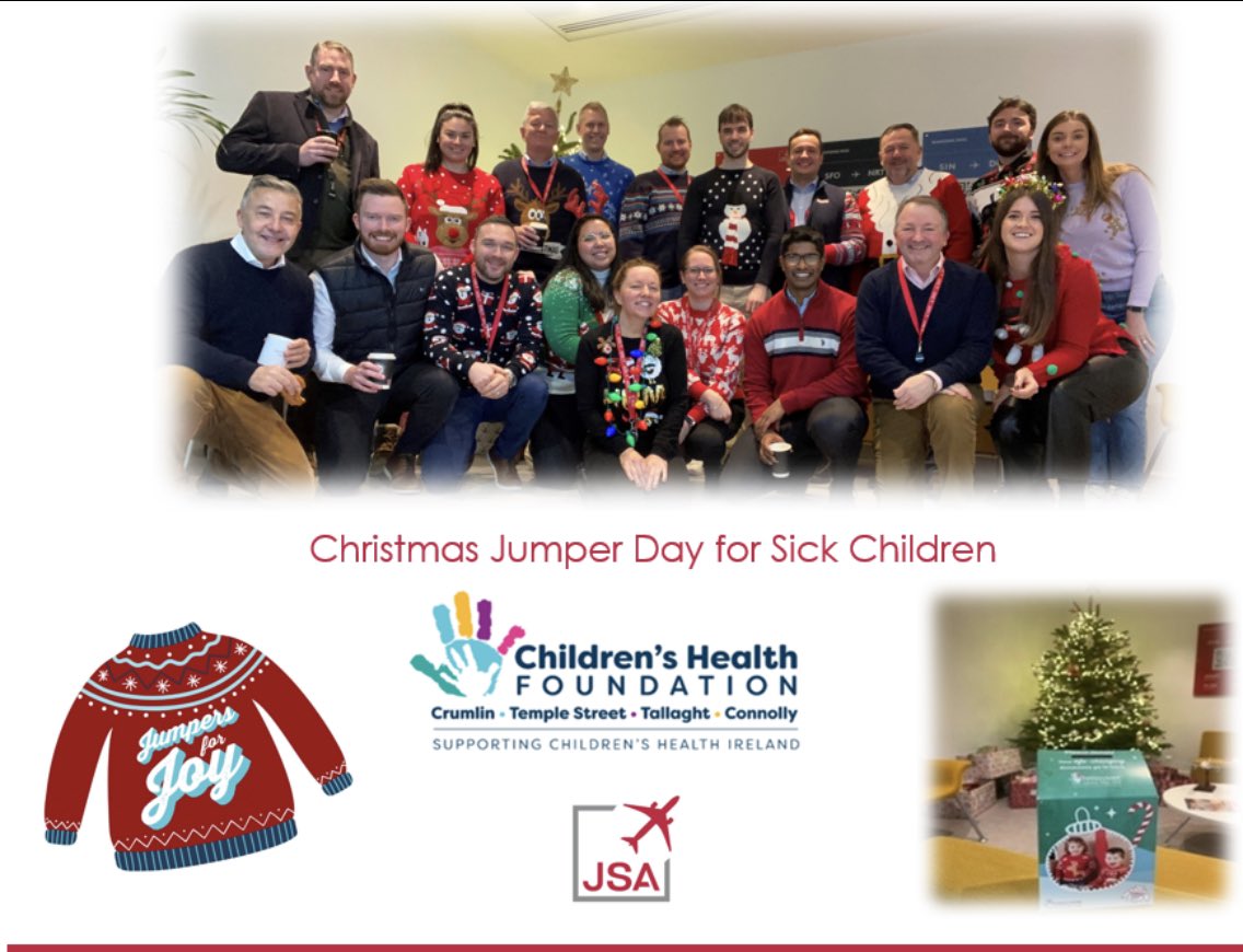 JacksonSqAv's tweet image. Our Dublin team were happy to get on board to help lift festive spirits and raise much needed funds for sick children in Children's Health Foundation Ireland at @Temple_Street, @CMRF_Crumlin, Tallaght and Connolly Hospitals. #charity #aviation #aircraftleasing