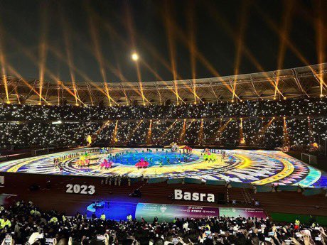 khalilalbalush1's tweet photo. العراق بتاريخه 
العراق بحضارته
ا��عراق بالماضي والحاضر
العراق بمستقبل ابناءه 

ابداع وحفل رائع يليق بالعراق وبطولة كاس الخليج 
واحد من الاجمل عبر تاريخ البطولة 

شكراً على هذا الابداع في افتتاح #خليجي_25_بصراوي https://t.co/0lXHhocjrw