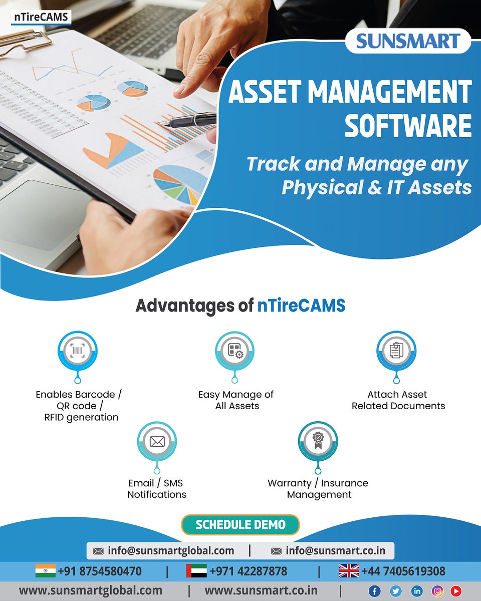 sunsmart_global's tweet image. nTireCAMS helps to track your organization’s hardware and software assets.
sunsmartglobal.com/asset-manageme…
 #AssetManagementSoftware  #AssetManagementSystem #ITAssetManagementSoftware #AssetManagementSoftwareDubai #AssetTrackingSolutionsDubai #FixedAssetManagementSoftware