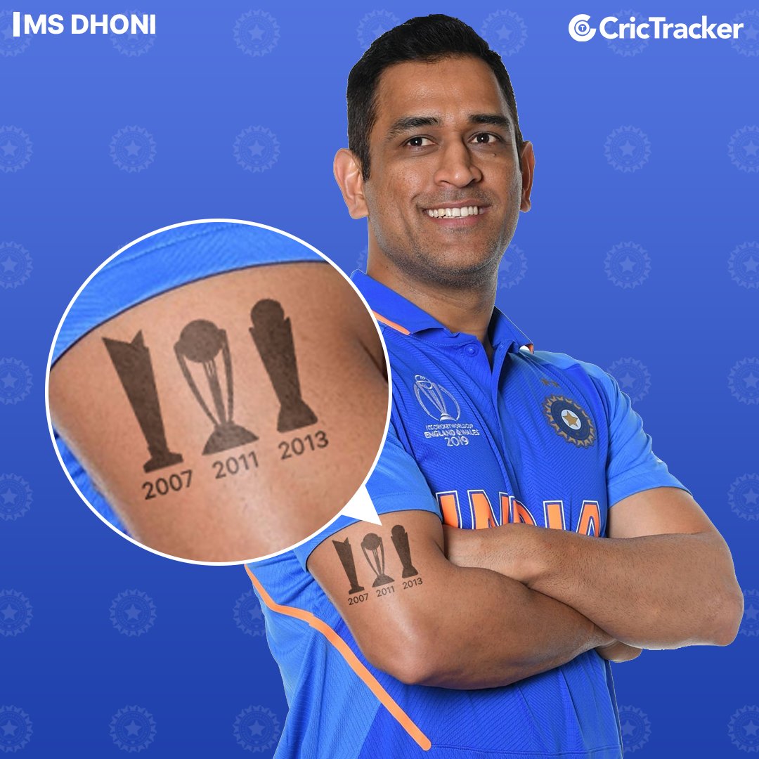Cricketracker's tweet photo. What if cricketers get tattoos of their ICC trophies? 😄

How many ICC trophies your favorite cricketer has won?

#CricTracker #MSDhoni #ViratKohli https://t.co/wFuA8L4eUC