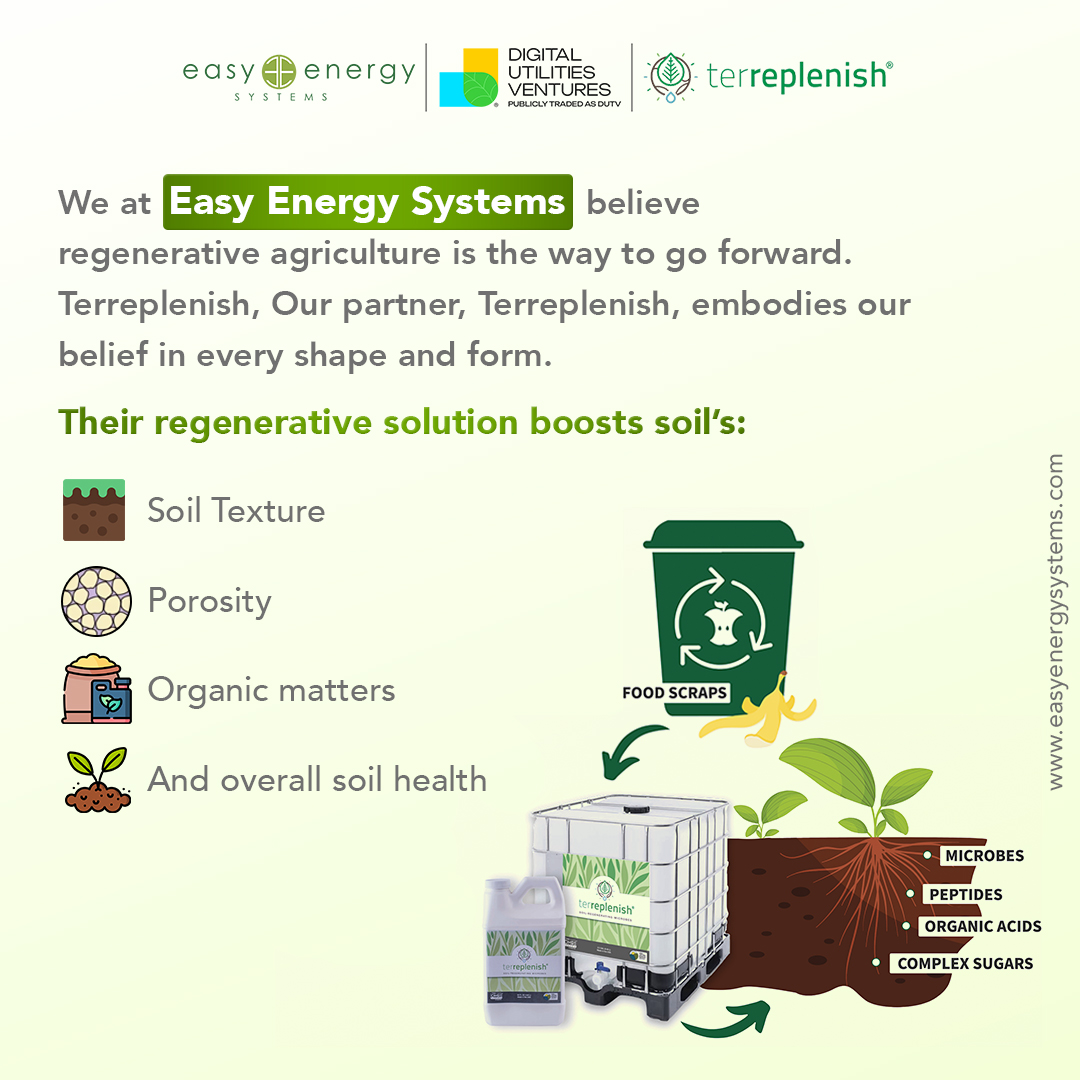 EasyEnergyFin's tweet photo. Holistic soil rejuvenation is what Terreplenish infuses with its natural blend of live soil microbes. 

Visit https://t.co/JSLkEph8Zd to know what we are up to in the regenerative space. https://t.co/lTTfVMBYTK