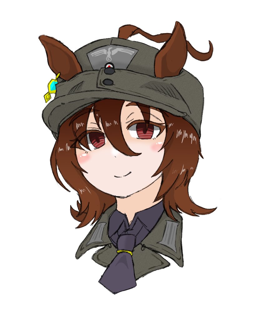 アグネスタキオン(ウマ娘) 「わりと気に入っている独軍タキオン絵。最初は規格帽で描いたのだが(二枚目)、友人(」|矢舷陸宏＠Skeb募集のイラスト