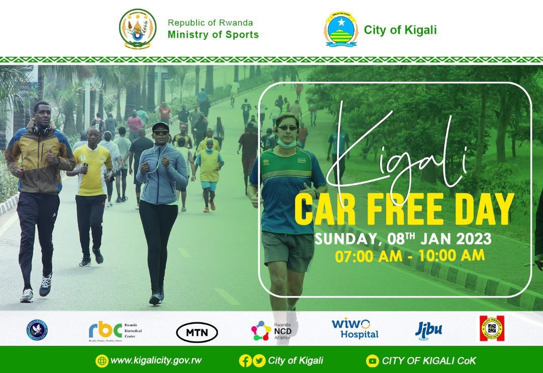 A ne pas rater! 
            &
Mark your calendar this weekend:  the  first #CarFreeDay of 2023:

Wish you a  #health and #HappyNewYear2023 

#VisitRwanda
#BeActiveRw 
#SportIsLife