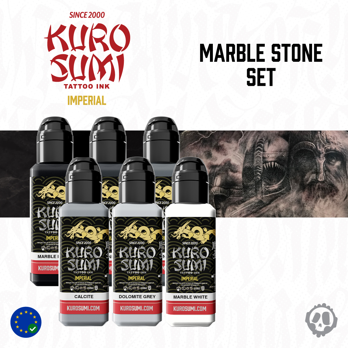 Killer Ink Tattoo on X: The Marble Stone Set from Kuro Sumi joins the new  EU REACH compliant Imperial range.  This #ink set  features 6 inks with earthy colours for strengthening