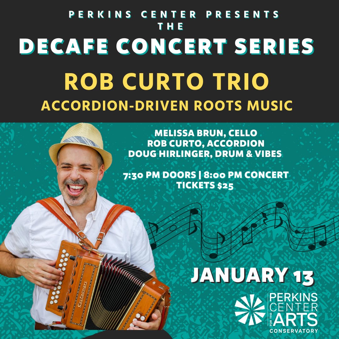 We are just one week away from our next #DeCafeConcert! Join us for January 13th as we welcome The #RobCurtoTrio! Get your #tickets today! 🎟 Doors🚪open at 7:30 PM, concert begins at 8:00 PM!

#moorestown #art #southjerseyart #njart #newjerseyart #familyfun #perkinscenter #free