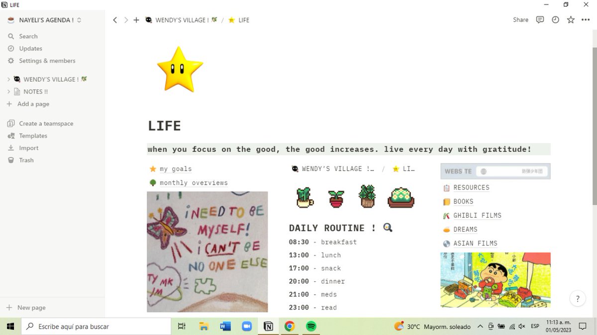 010824jpg's tweet image. my notion set-up for 2023 ! 🗑