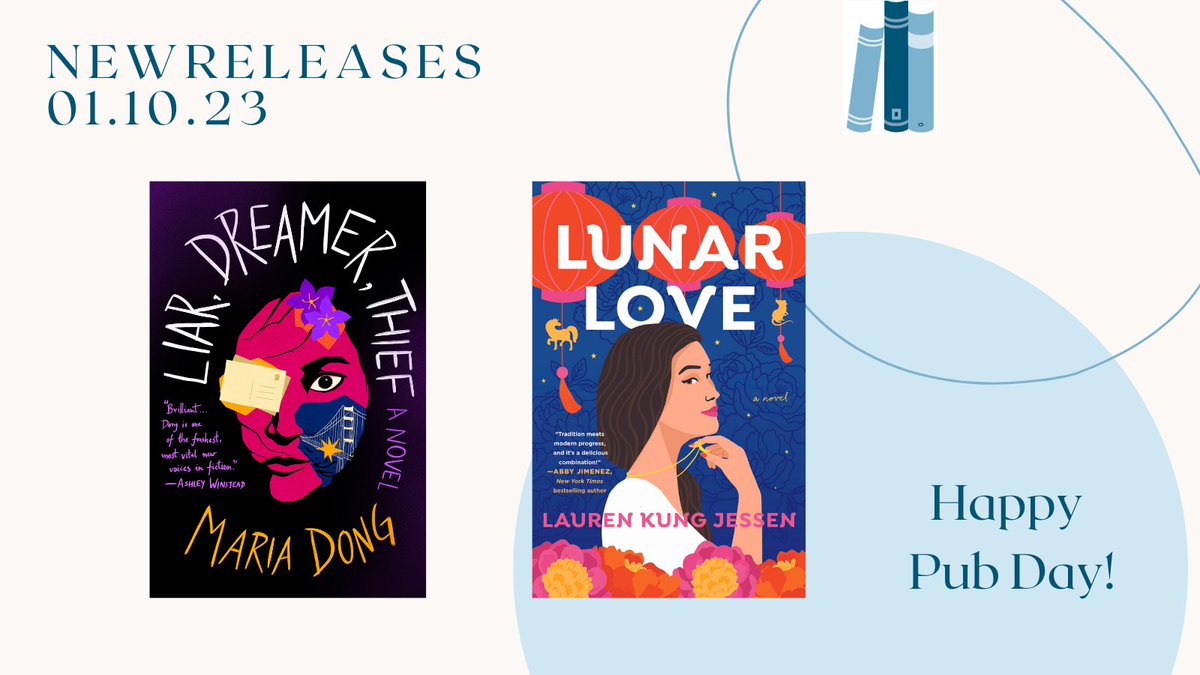 Dystel, Goderich & Bourret (@dgandbtweets) on Twitter photo Happy pub day to this week's new releases!!
LIAR, DREAMER, THIEF by @MariaDongWrites
LUNAR LOVE by <a href="/LaurenKJessen/">Lauren Kung Jessen</a> Happy pub day to this week's new releases!!
LIAR, DREAMER, THIEF by @MariaDongWrites
LUNAR LOVE by <a href="/LaurenKJessen/">Lauren Kung Jessen</a>