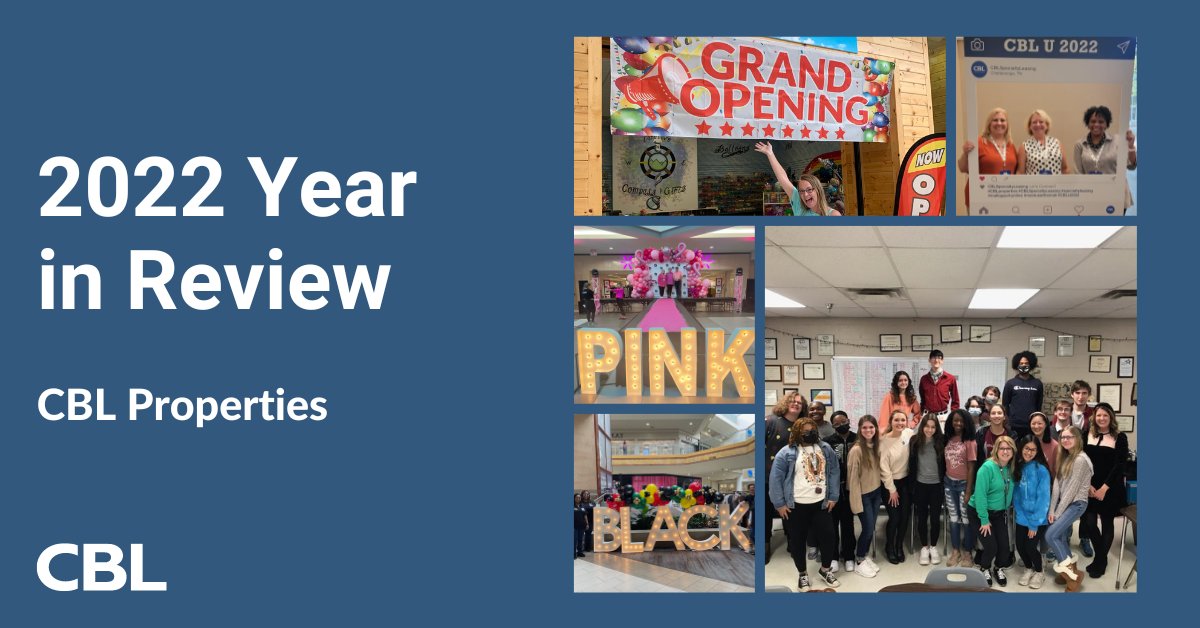 2022 was a big year for CBL. Between CBL U, conferences, networking events, grand openings, onboardings &amp; giving back to the community, our teams did it all. We are excited for everything 2023 brings &amp; ready to take it on together.

#CBLProperties #Retail #MeetUsAtTheMall  #CBL