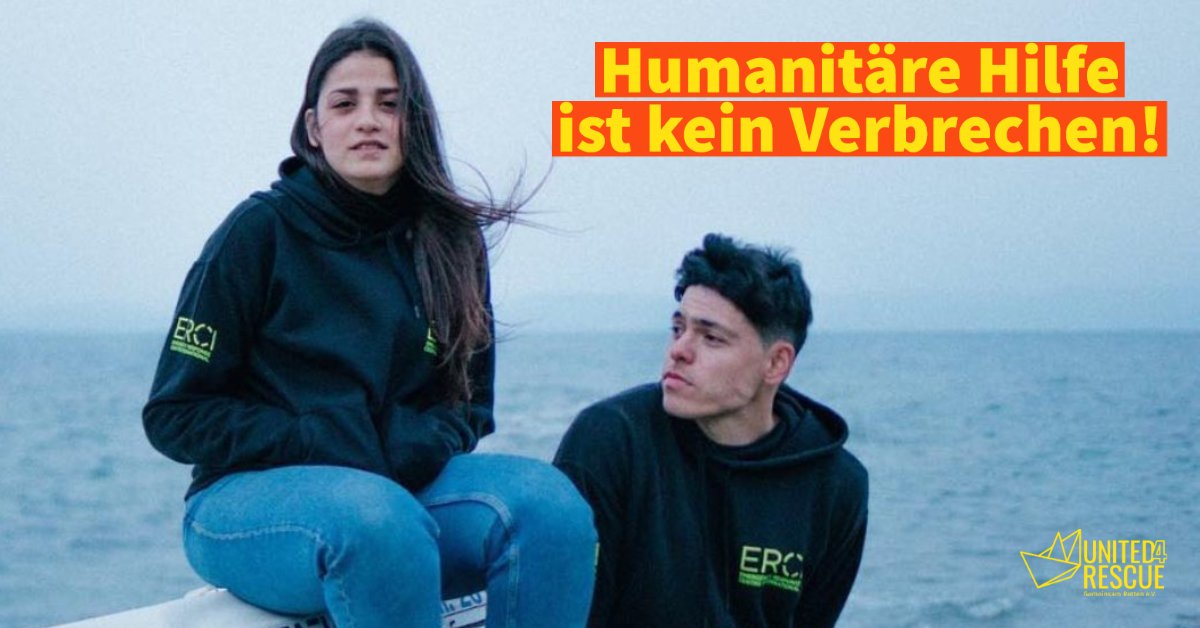 United4Rescue's tweet photo. Am 10.1. beginnt der Prozess gegen Sarah und Séan, die sich für Geflüchtete engagiert haben. Dafür drohen ihnen nun bis zu 25 Jahre Haft.
Wir fordern: Die Anklage muss sofort fallengelassen werden! Leben retten ist kein Verbrechen!
#dropthecharges @FrHumanitarians https://t.co/PuqxCUiKHV