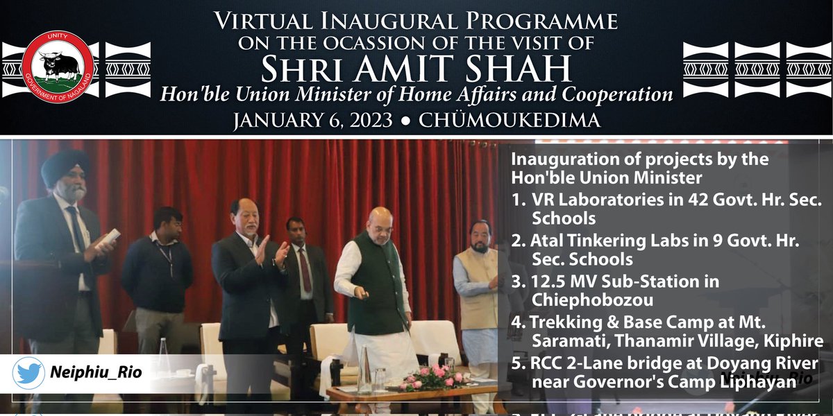 SamagraNagaland's tweet photo. Hon'ble Union Home Minister Shri. Amit Shah @AmitShah virtually inaugurated VR Laboratories and Atal Tinkering lab for Government schools in Nagaland implemented by Samagra Shiksha/ School Education on 6th January 2023. https://t.co/4U0FyFR6Lz