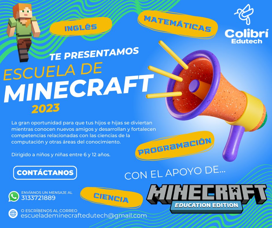 Contáctanos!!!
#MinecraftEducation
#MinecraftEducationEdition
#MinecraftColombia