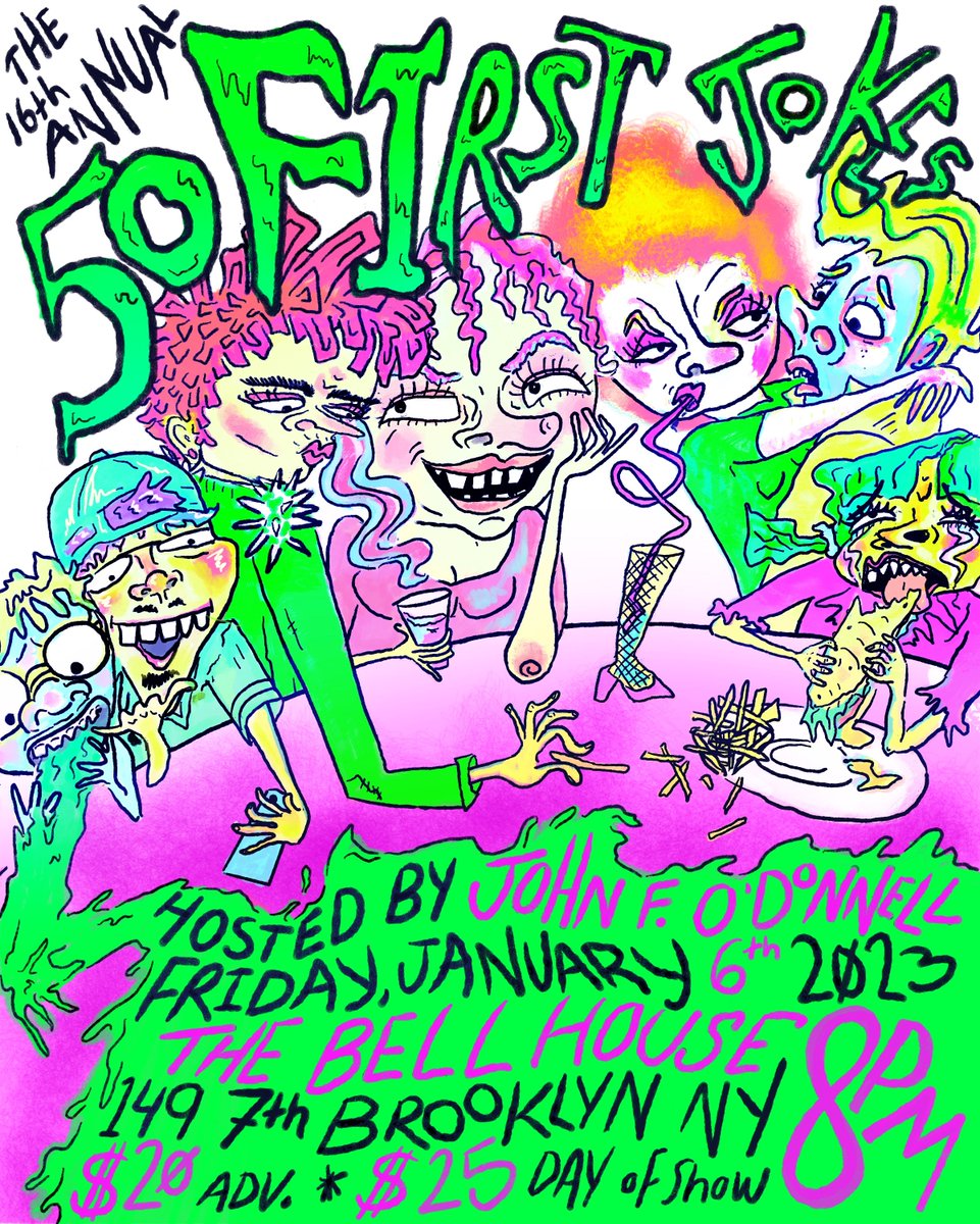The Bell House (@bellhouseny) on Twitter photo TONIGHT: THE 16TH ANNUAL 50 FIRST JOKES is SOLD OUT!
Hosted by @TheRealJFOD
Featuring:
@AlisonLeiby
<a href="/ashatellslies/">asha</a>
<a href="/caseyJsalengo/">Casey James Salengo</a>
<a href="/danjperlman/">Dan Perlman</a>
<a href="/emmyblotnick/">Emmy Blotnick</a>
<a href="/kenicemobley/">Kenice Mobley</a>
<a href="/asabrinawu/">Sabrina Wu</a>
<a href="/shanetorres/">Shane</a>
<a href="/zzdoublezz/">Zach Zimmerman</a> + More!
7PM Doors・8PM Show
Details: bit.ly/3jY3O7s TONIGHT: THE 16TH ANNUAL 50 FIRST JOKES is SOLD OUT!
Hosted by @TheRealJFOD
Featuring:
@AlisonLeiby
<a href="/ashatellslies/">asha</a>
<a href="/caseyJsalengo/">Casey James Salengo</a>
<a href="/danjperlman/">Dan Perlman</a>
<a href="/emmyblotnick/">Emmy Blotnick</a>
<a href="/kenicemobley/">Kenice Mobley</a>
<a href="/asabrinawu/">Sabrina Wu</a>
<a href="/shanetorres/">Shane</a>
<a href="/zzdoublezz/">Zach Zimmerman</a> + More!
7PM Doors・8PM Show
Details: bit.ly/3jY3O7s