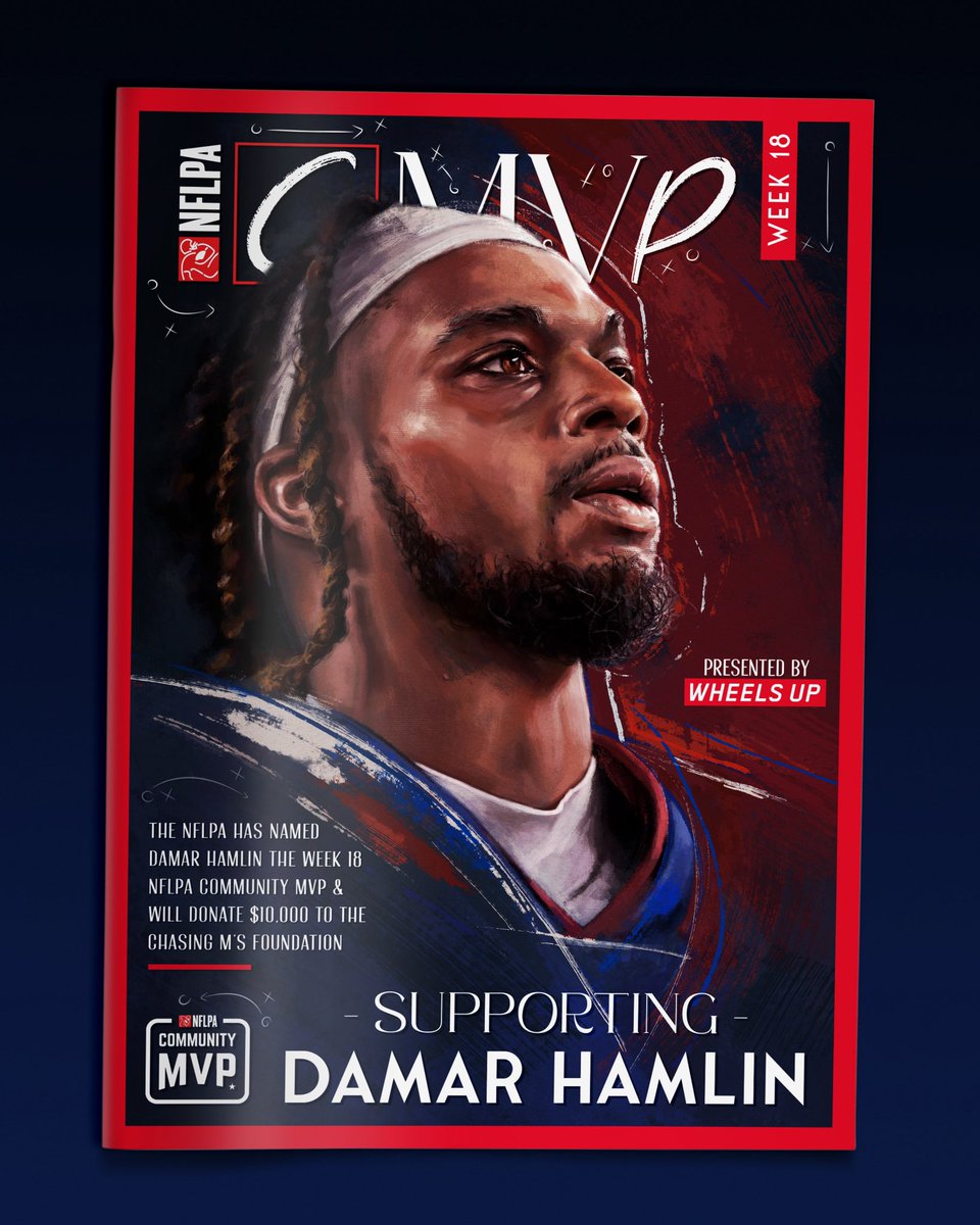 Bills’ safety Damar Hamlin is the Week 18 NFLPA Community for his fighting spirit and servant leadership in giving back to the Pittsburgh community. For this honor, the NFLPA will make a $10,000 donation to Hamlin’s Chasing M’s Foundation.