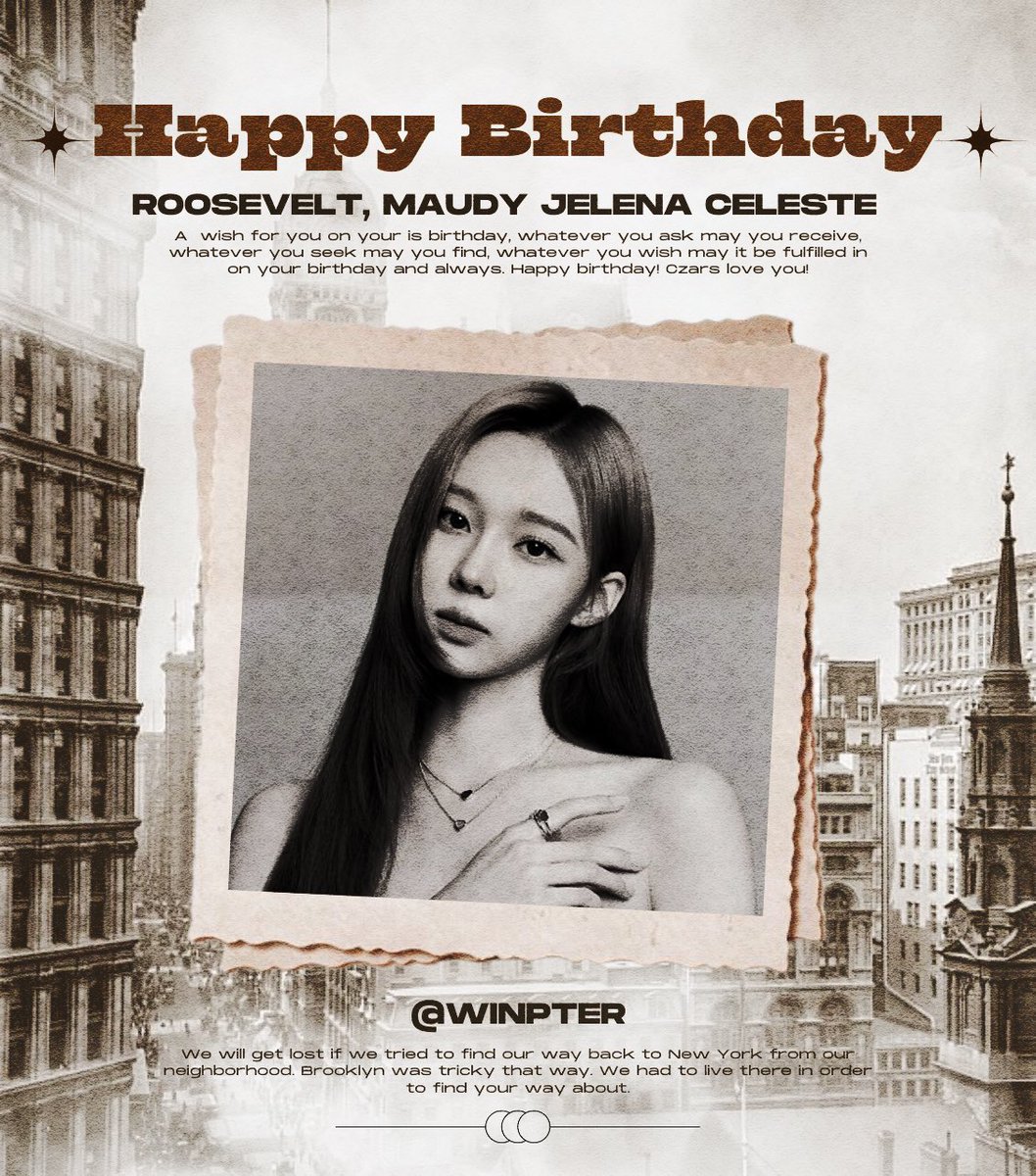 Youyi's tweet photo. @1898BROOKLYN @winpter ㅤ
Today and always, we bring you divine gifts of joy and peace. Happy belated birthday, Envoy Winter! On your special day, may the good vibes you radiate into the world be blessed. So here's wishing you continued happiness always, you deserve the world.
ㅤ https://t.co/GX4f0Y5a0q