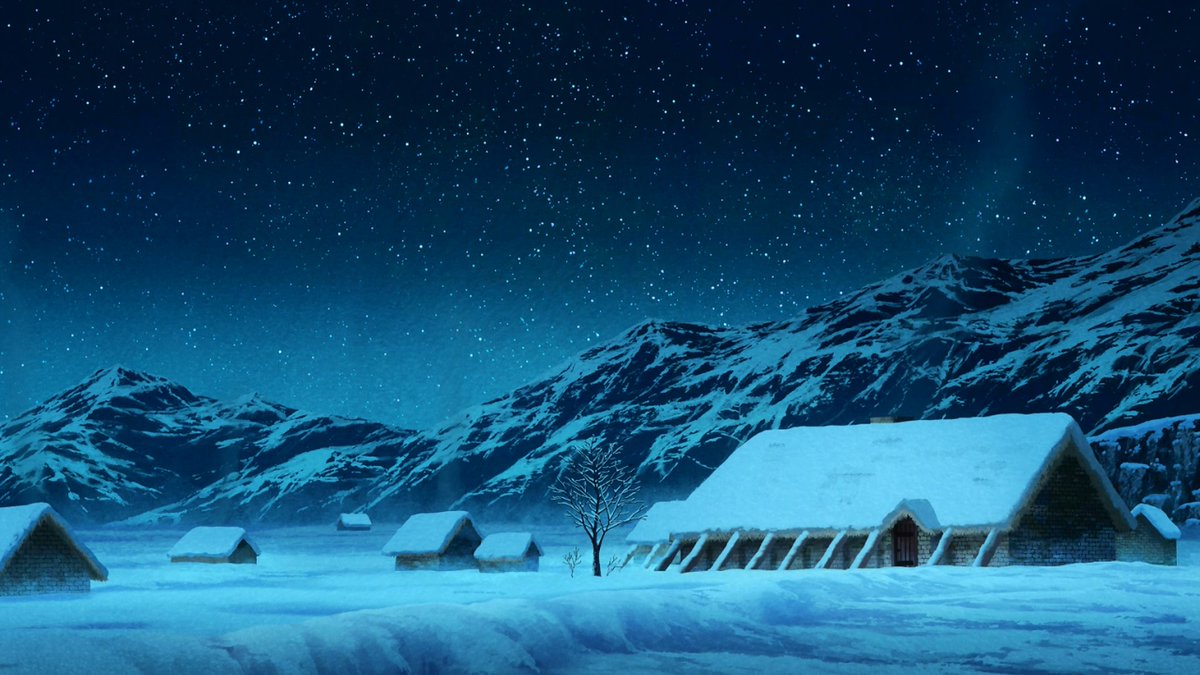 Cenários de Vinland_Saga, T1.  
A thread 🧵