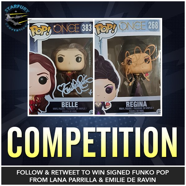 Starfury Conventions (@starfuryevents) on Twitter photo An awesome #competition for all fans of #OnceUponATime!
We are giving away <a href="/OriginalFunko/">Funko</a> of Regina and Belle signed by <a href="/LanaParrilla/">Lana Parrilla</a> and <a href="/emiliederavin/">Emilie de Ravin</a>!
For a chance to win, simply follow us and retweet this post! Winner will be chosen Sunday!
#competitiontime #lanaparrilla An awesome #competition for all fans of #OnceUponATime!
We are giving away <a href="/OriginalFunko/">Funko</a> of Regina and Belle signed by <a href="/LanaParrilla/">Lana Parrilla</a> and <a href="/emiliederavin/">Emilie de Ravin</a>!
For a chance to win, simply follow us and retweet this post! Winner will be chosen Sunday!
#competitiontime #lanaparrilla