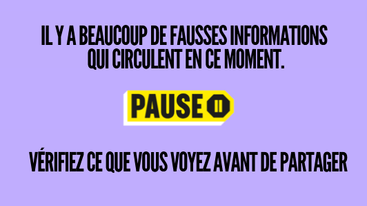 Le fléau de la désinformation, comme le virus, se propage de personne à personne, augmentant le risque pour la santé et répandant la peur et la division. 

#MarquonsUnePause ⏸️ 

pledgetopause.org