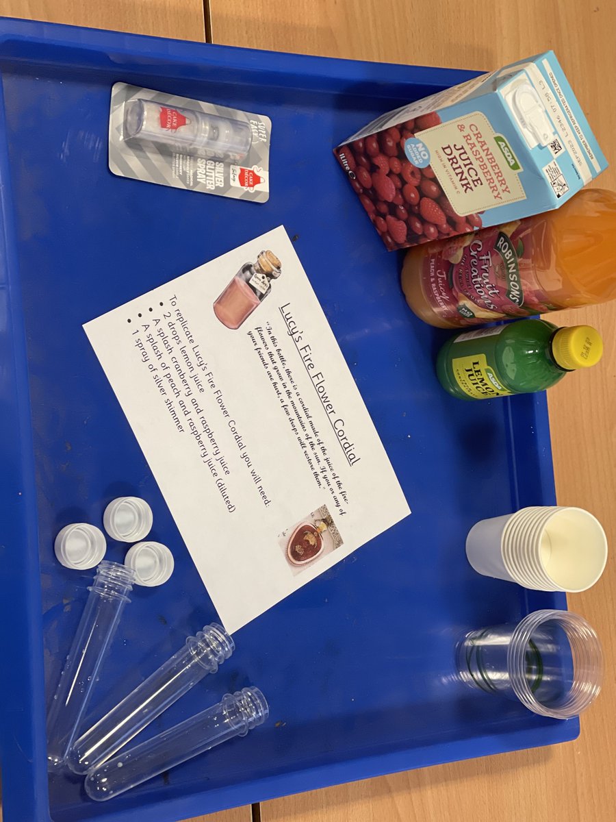 BJ_Year5's tweet photo. This week, Year 5 immersed themselves into our new English novel - The Lion, the Witch and the Wardrobe. #immersionlesson #lucysfireflowercordial #turkishdelight https://t.co/VkR7gs0Piv