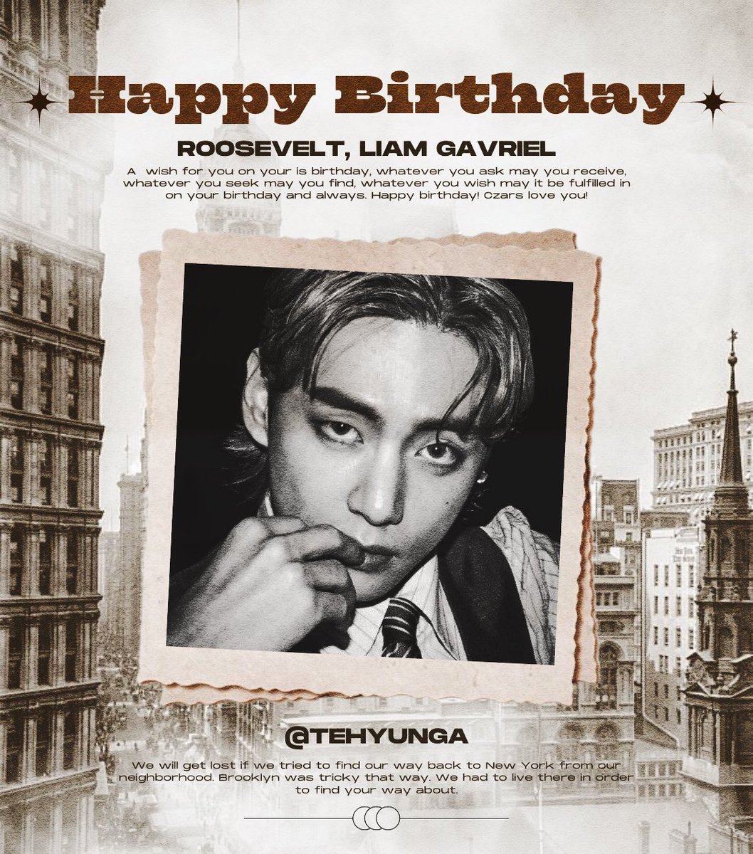 Youyi's tweet photo. @1898BROOKLYN @tehyunga ㅤ
Envoy Taehyung, happy birthday belatedly. You only have youth once, so make the most of it. These years cannot be rewinded, and time passes far too swiftly. We hope you'll continue to uplift people with your love, and enthusiasm. Always be joyful!
ㅤ https://t.co/IzSpjczkVb