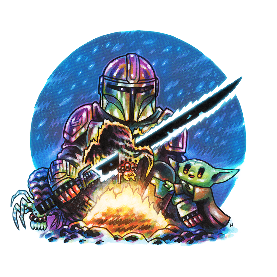 MISTERHIPP's tweet photo. Mando and Grogu commission https://t.co/DwnASoBzLT