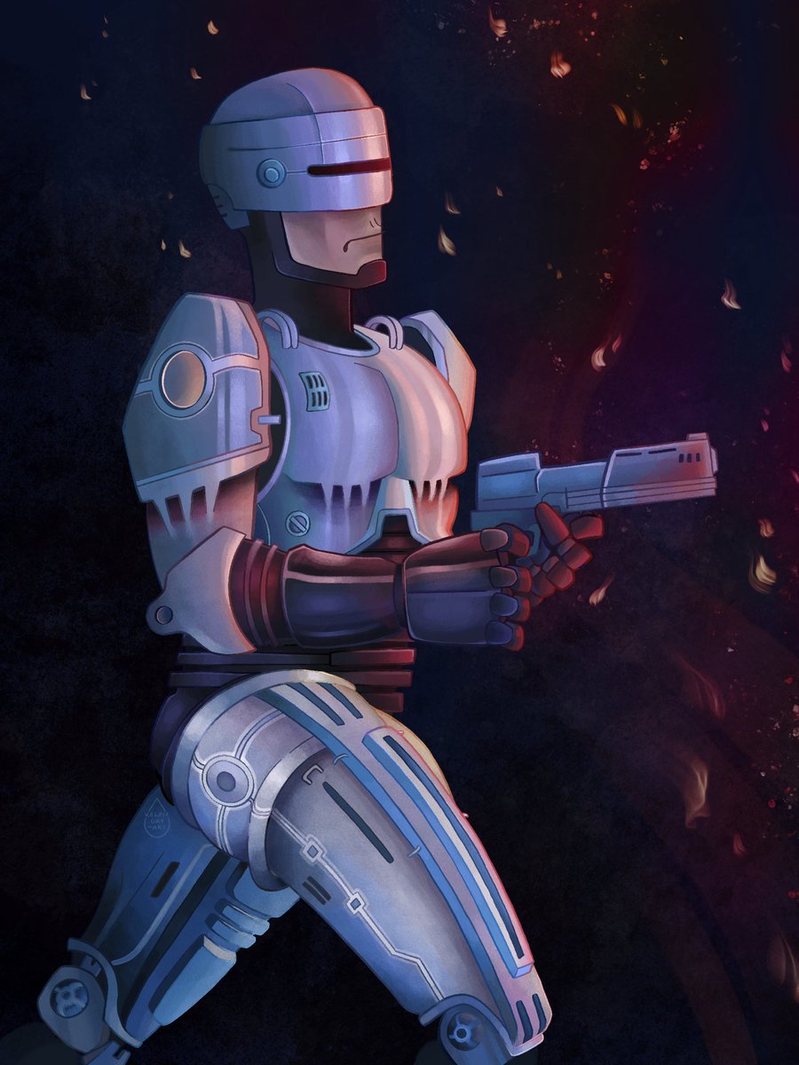 kelpiegry_art's tweet photo. Felt like drawing something shiny. Robocop came to mind ✨ #ArtistOnTwitter #Robocop https://t.co/q8BEEYIb8n