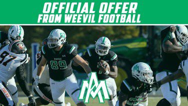 After a great talk with @CLatsonWrU_UAM  I am blessed to receive from <a href="/WeevilFootball/">UAM Football</a> 🙏
