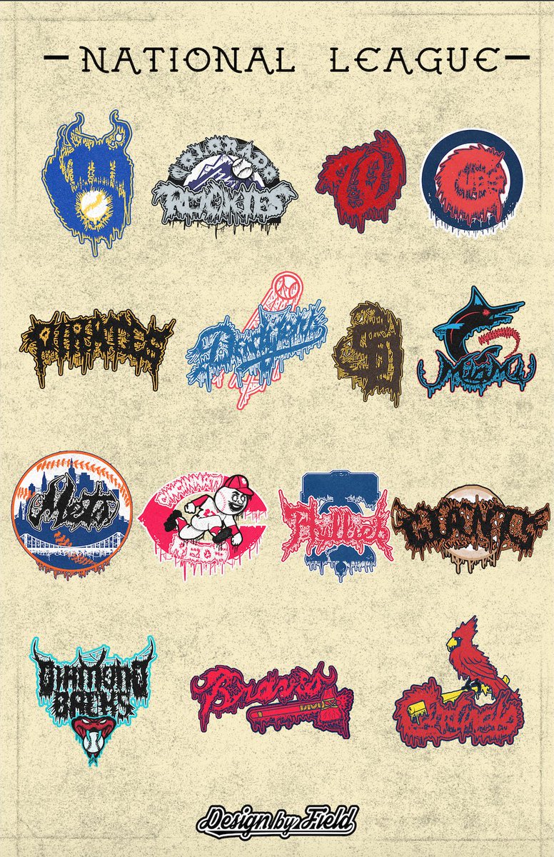 I took all of Major League baseball and redesigned it as death metal logos