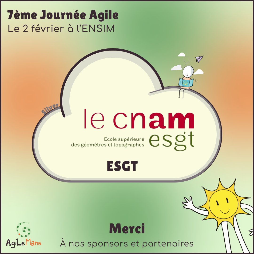 AgiLeMans (@agilemans) on Twitter photo Merci à l' <a href="/esgtcnam/">Le Cnam-Esgt</a> d'être parmi nos sponsors Silver cette année !
Vous aussi vous souhaitez nous soutenir ? N'hésitez pas à nous contacter sur contact@agilemans.org
Il reste encore quelques places sur la billetterie billetweb.fr/7e-journee-agi… Merci à l' <a href="/esgtcnam/">Le Cnam-Esgt</a> d'être parmi nos sponsors Silver cette année !
Vous aussi vous souhaitez nous soutenir ? N'hésitez pas à nous contacter sur contact@agilemans.org
Il reste encore quelques places sur la billetterie billetweb.fr/7e-journee-agi…